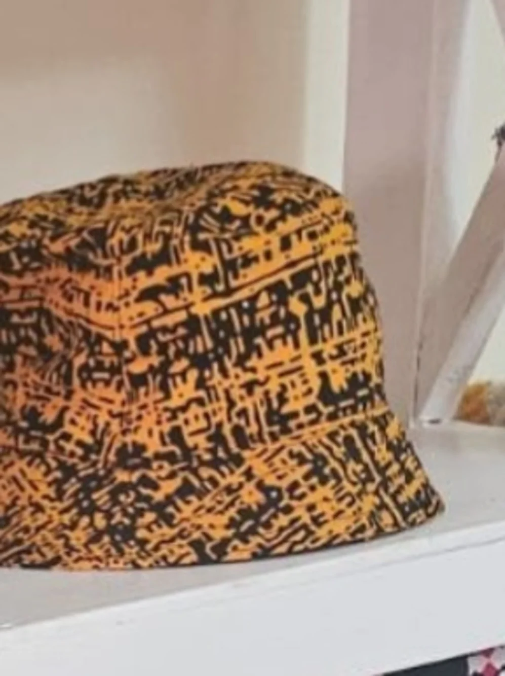 Orange & Black Patterned Bucket Hat